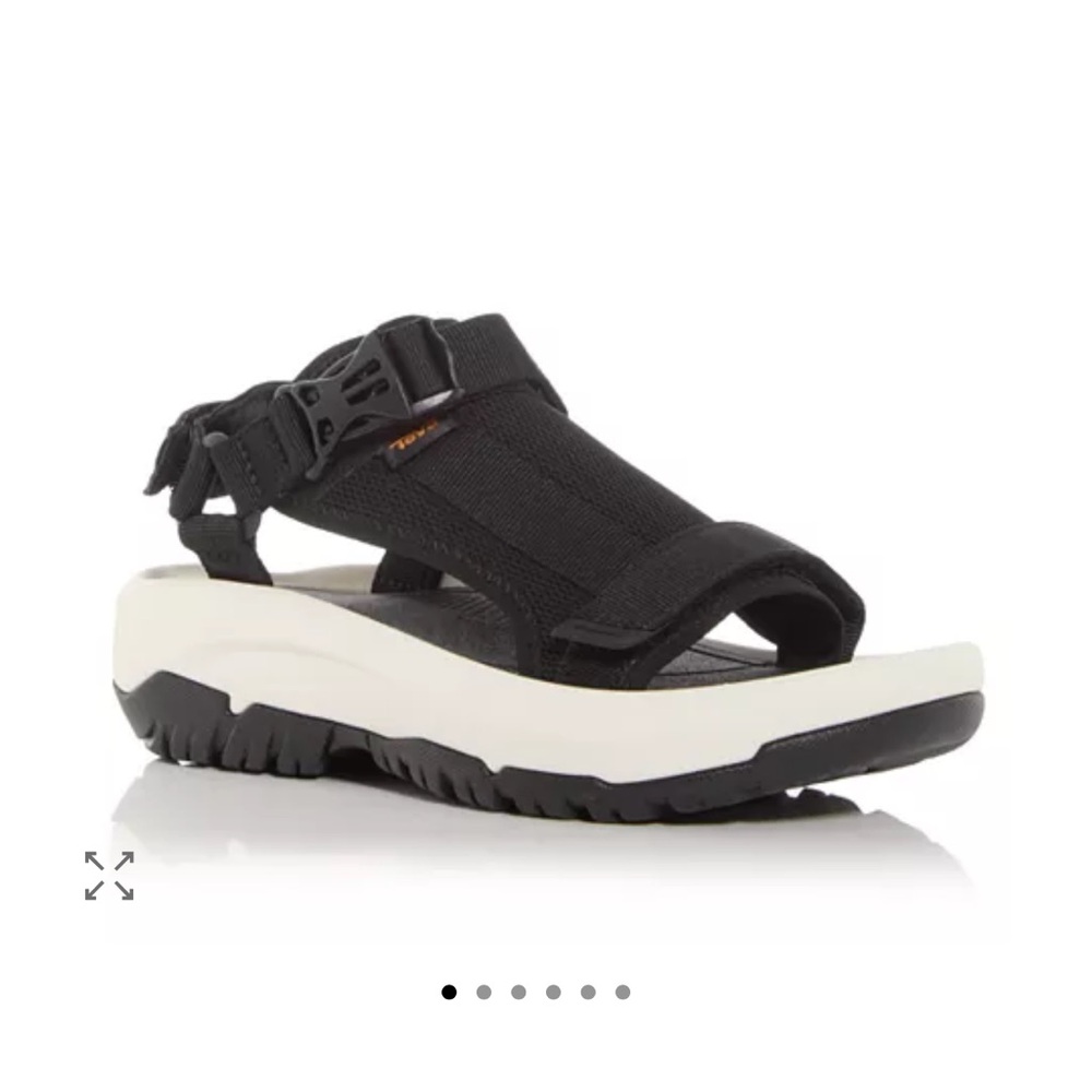 Teva Women's Black/White Platform Hurricane Sandals - Picture 4 of 5